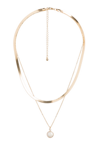 La Jolla Pearl Bezel Layered Necklace