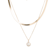 Load image into Gallery viewer, La Jolla Pearl Bezel Layered Necklace