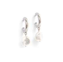 Load image into Gallery viewer, Manhatten Pearl Drop Huggie