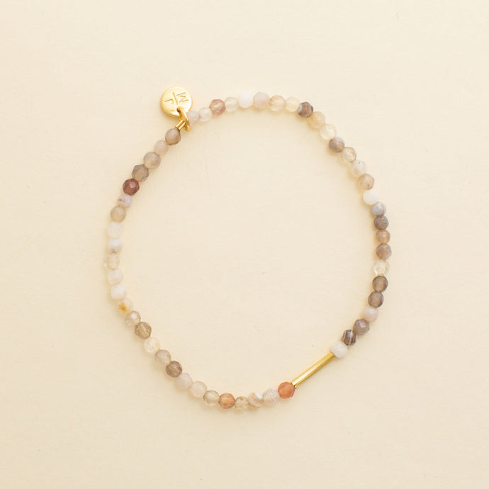 2mm Faceted Marble Neutral Stone Bracelet