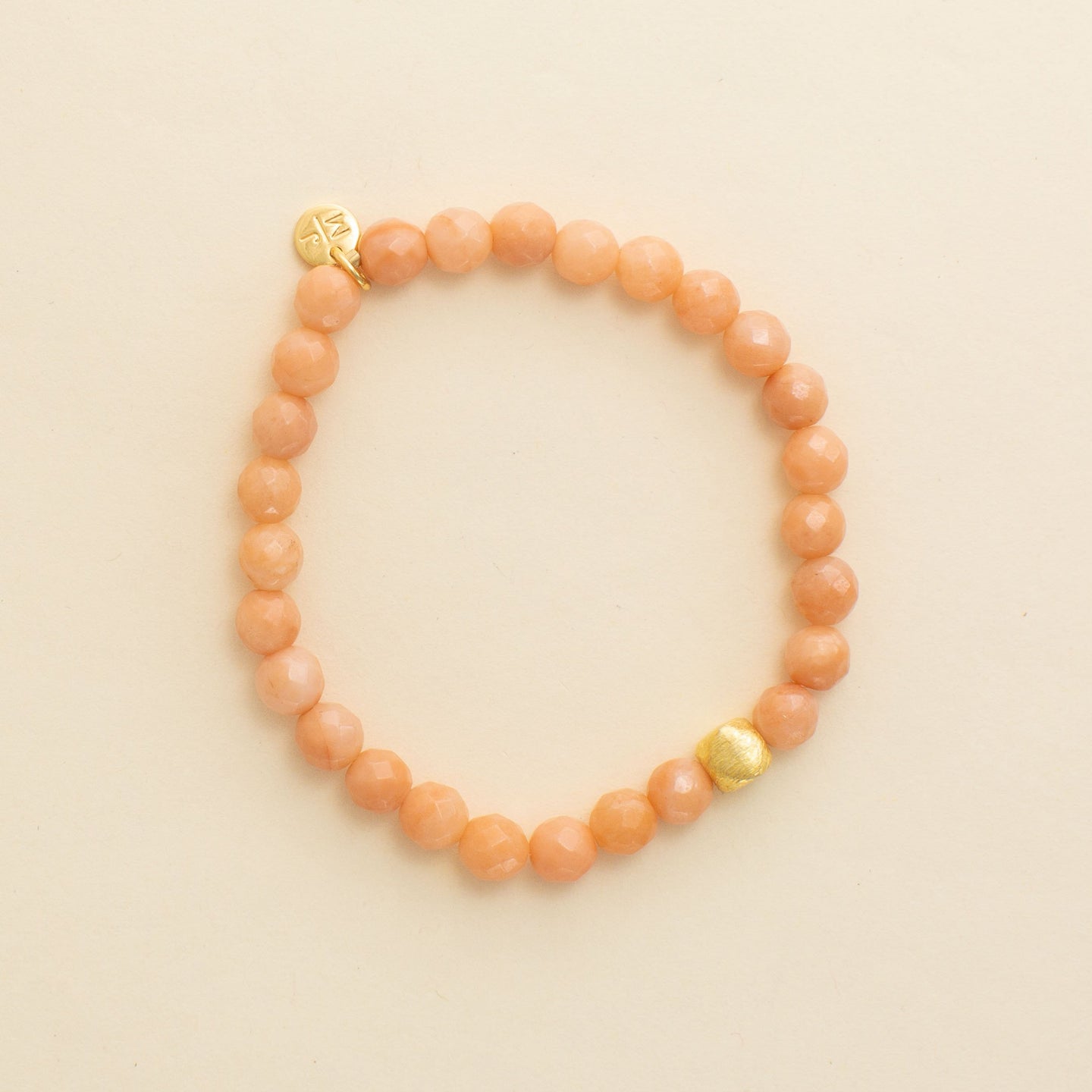 6mm Faceted Blush Aventurine Stone Bracelet